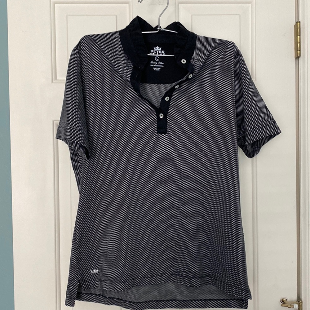 Peter Millar Black and White Polo Shirt